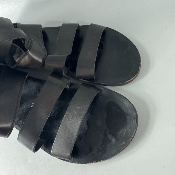 Brador Made in Italy Black Leather Strappy Sandals, Size 43 - Picture 11 of 15